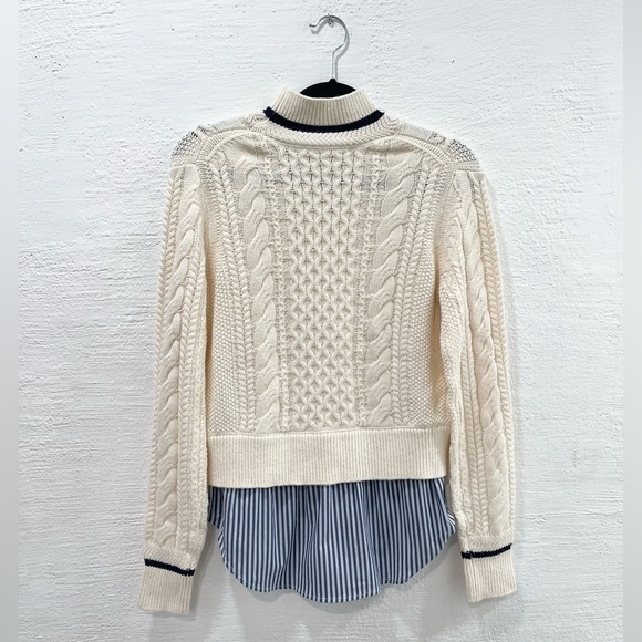 Veronica Beard Fritz Mixed Media Sweater in Ivory - Picture 5 of 5